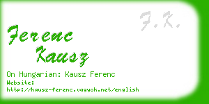 ferenc kausz business card